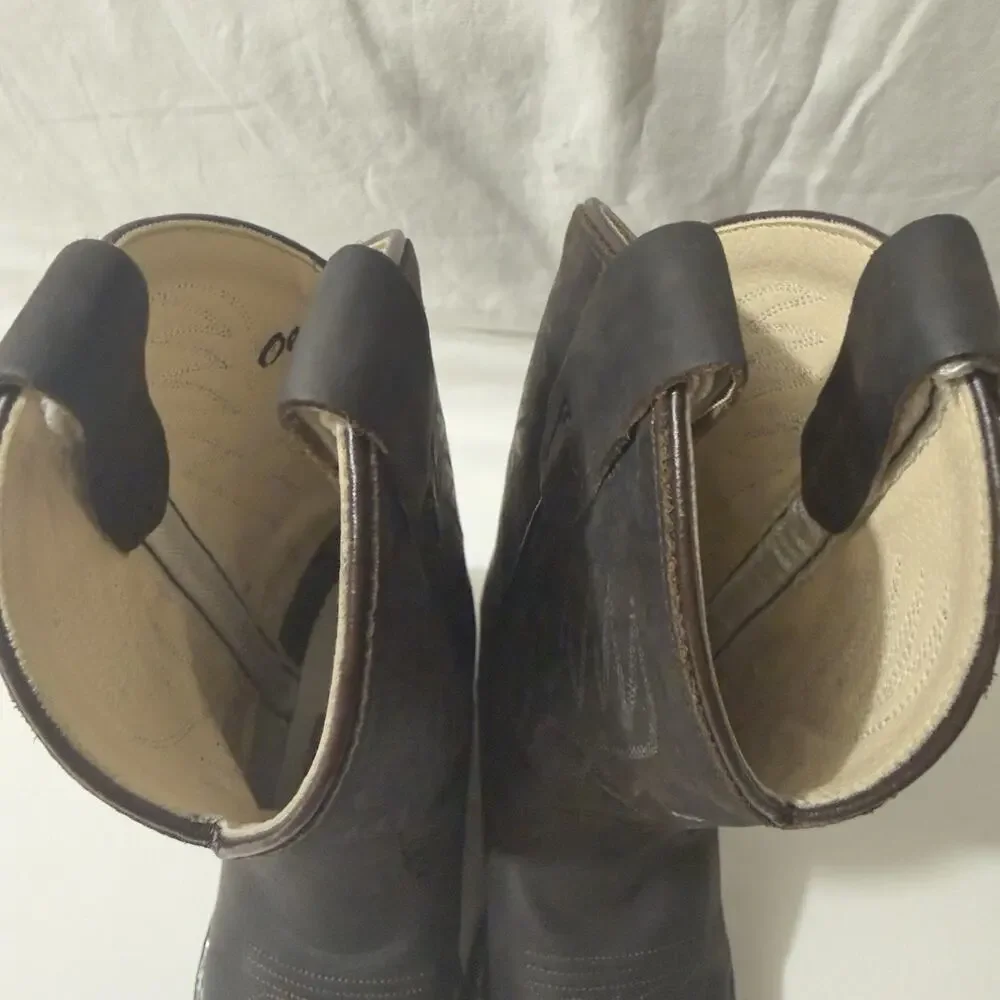 Old West Kids Black Western Boots Size 10.5 Unisex’s - Picture 9 of 12